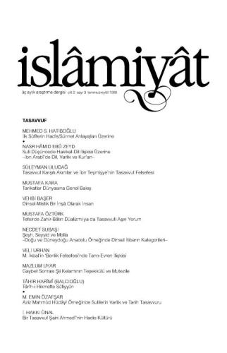 İSLAMİYAT (Tasavvuf)